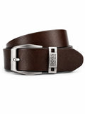 Hugo Boss Leather Belt – لون بني غامق
